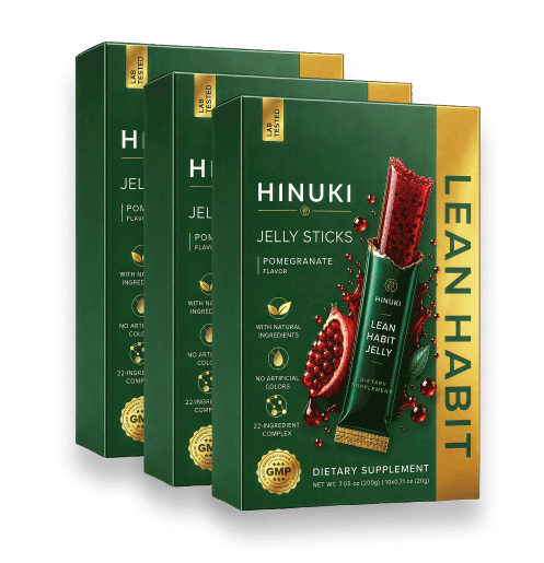 חבילת 3 מארזים של Hinuki — שלוש קופסאות ג'לי ירוקות