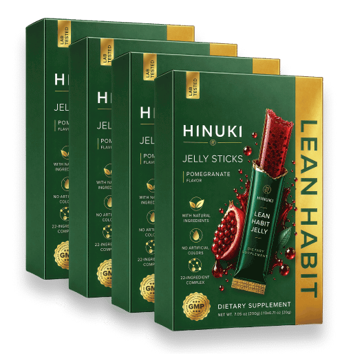 חבילת 4 מארזים של Hinuki — ארבע קופסאות ג'לי ירוקות, הפופולרית ביותר