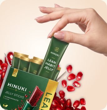 שקית מקלון ג'לי קוריאני Hinuki עם ג'לי סיבים בטעם רימון